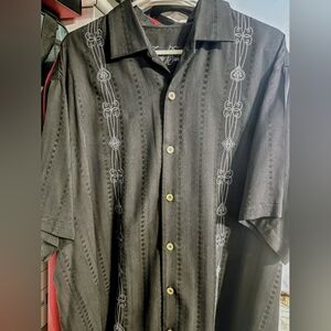 Tommy Bahama 100% Silk Camp Shirt Woody Car Island Essentials L